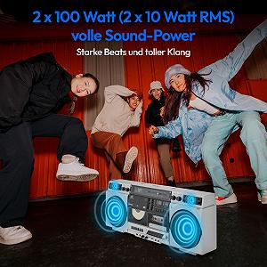 Ретро магнитола MEDION P66538 с CD-плеером, USB, SD, CD, кассеты MC, DAB+ радио, телескопическая антенна, Bluetooth, кассетная дека, функция записи, питание от батарей synthetic.ua - Фото 1