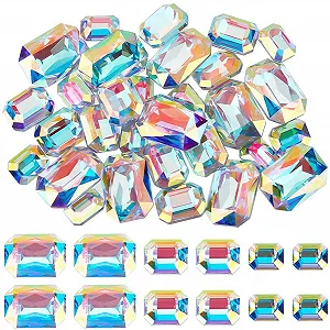 Стразы Прямоугольные стеклянные 8/10/14 мм, 30 шт - Фото 1
