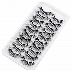 Ресницы Demasiado 10 пар 3D Mink Transparent Terrier Натуральные Длинные и Короткие Накладные c Прозрачной Лентой (Цвет: 10 ПАР А3) - Фото 1