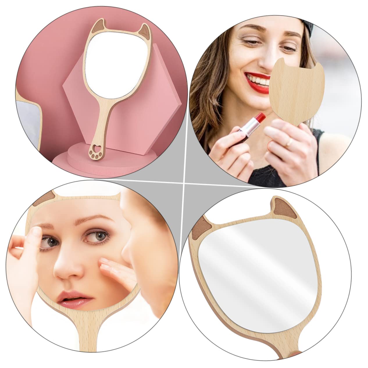 Зеркало Angoily набор 3 шт. с деревянной ручкой, фото №7 Зеркало Angoily набор 3 шт. с деревянной ручкой, фото №7