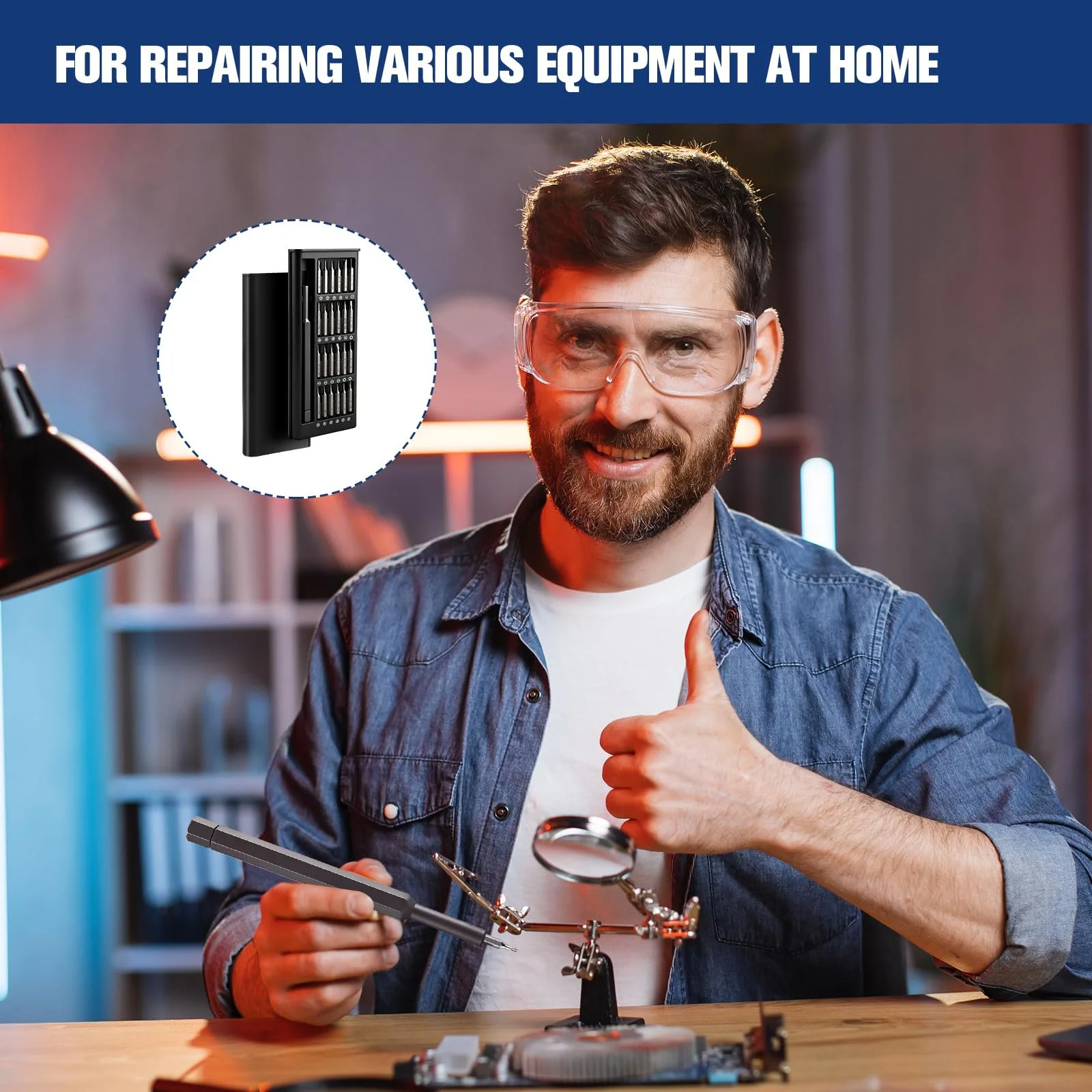 Набір міні-викруток 25 в 1 прецизійний магнітний для електроніки та годинників, фото №5