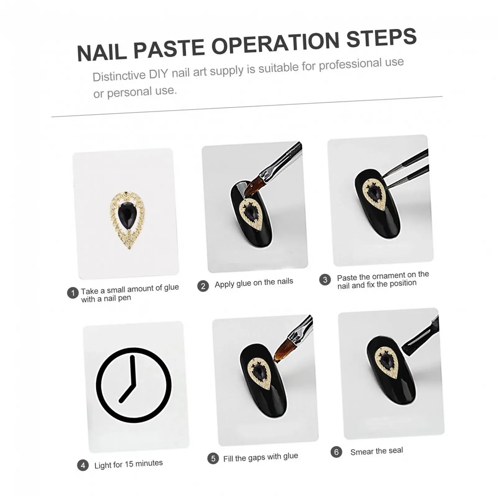 Прикраса для нігтів з чорного циркону, фото №2 Прикраса для нігтів з чорного циркону, фото №2