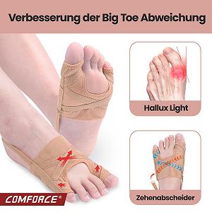 Шина для большого пальца стопы Hallux Valgus, регулируемая с нескользящим ремешком, мягкая и тонкая, для коррекции Hallux Valgus в обуви, от боли при вальгусной деформации большого пальца стопы, большой размер, 2 шт synthetic.ua - Фото 1