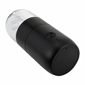 Електрична кавомолка з керамічною конічною кавомолкою Регульована портативна акумуляторна електрична кавомолка (чорна) - Фото 1