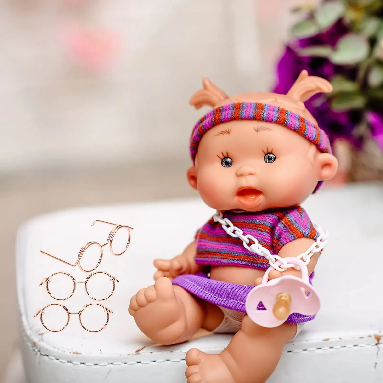 Очки для кукол Toyvian, металлический провод, круглые, 10 шт, фото №3 Очки для кукол Toyvian, металлический провод, круглые, 10 шт, фото №3