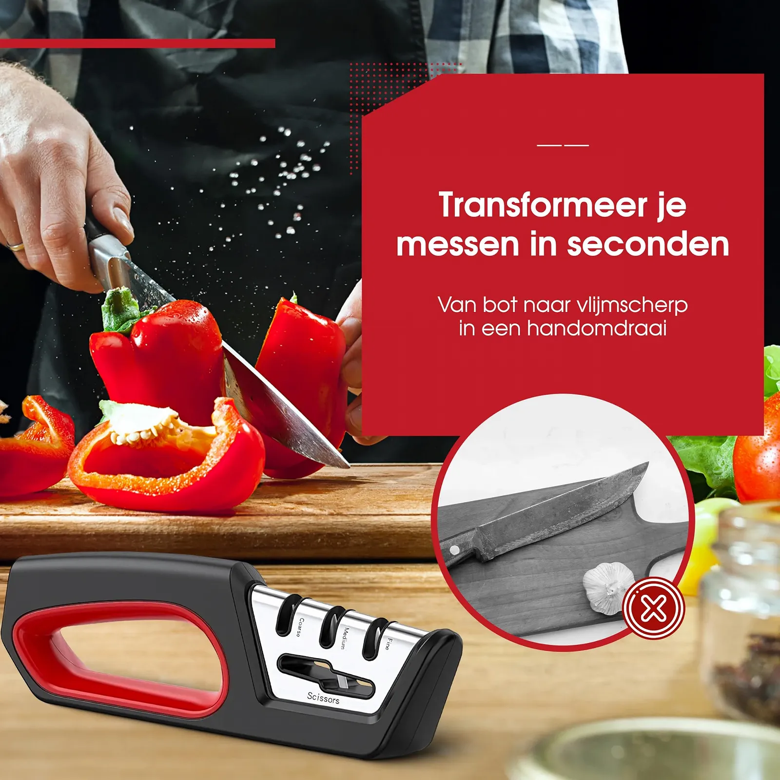 Точило для ножів та ножиць 4 в 1 3-рівневе ручне, фото №5