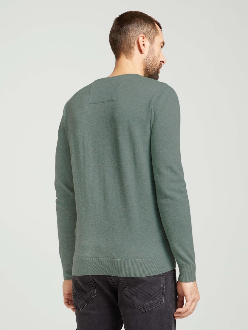 Джемпер Tom Tailor basic crew neck Зелений XXXL, фото №2