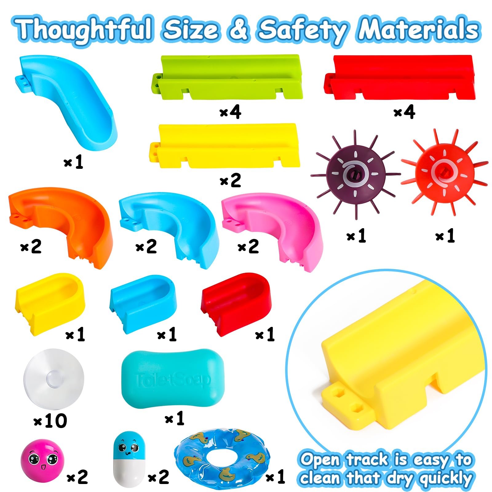 Игрушка для ванны Конструктор-пазл Гоночная трасса 38 деталей, фото №9