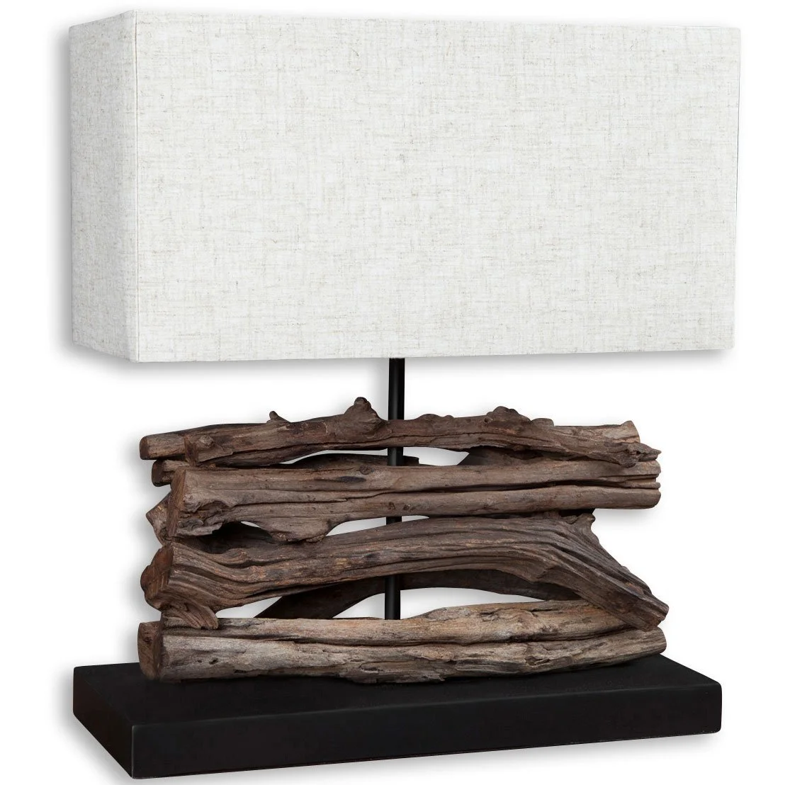 Настільна лампа levandeo Driftwood з переробленого дерева 35 x 15 см 40 см Натуральне дерево, фото №1