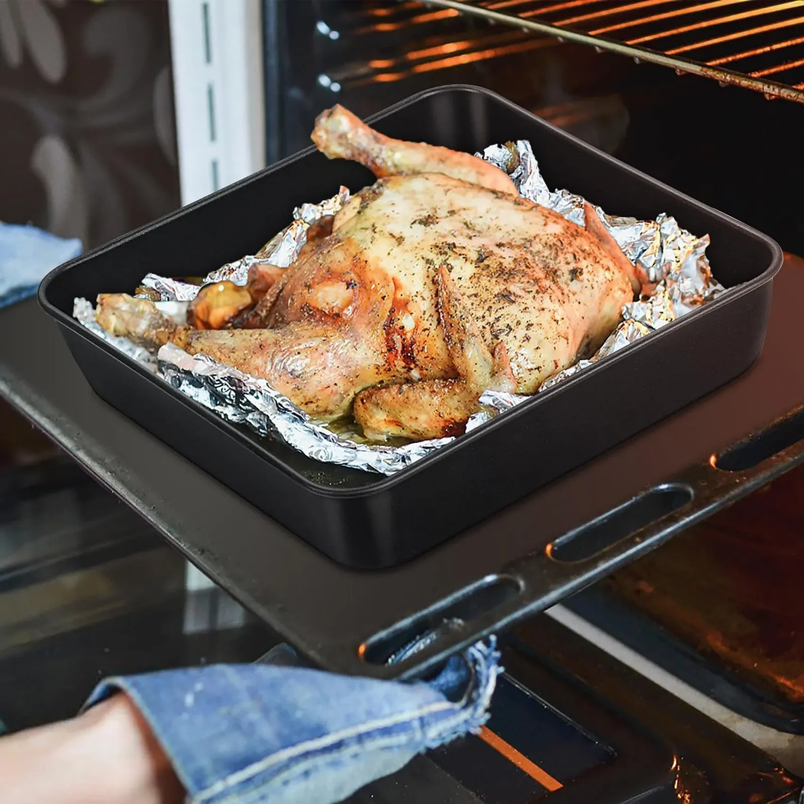 Форма для запекания Onader квадратная стальная антипригарная 20 см набор из 2 шт., фото №5