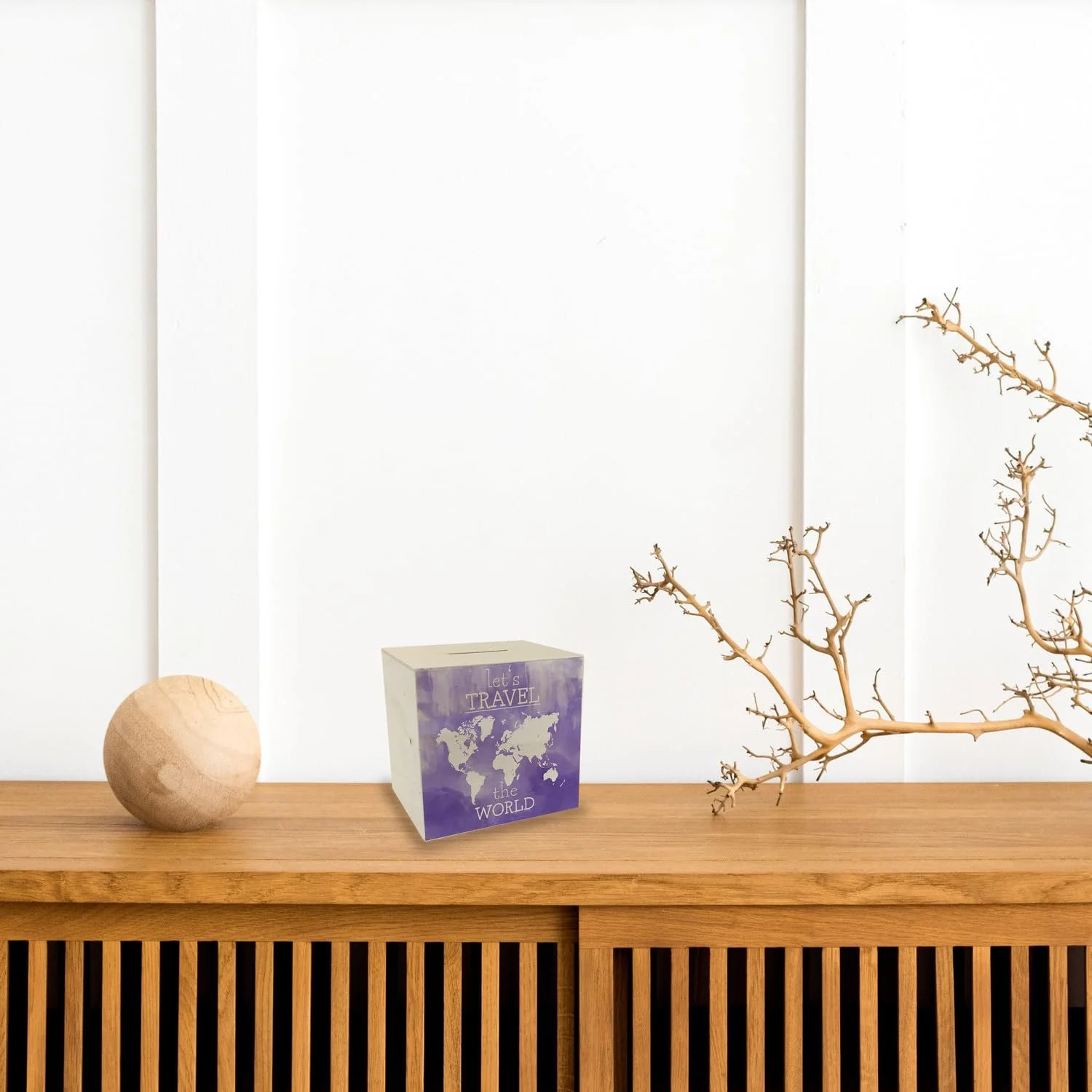 Скарбничка Let's Travel The World дерев'яна з картою світу, фото №4