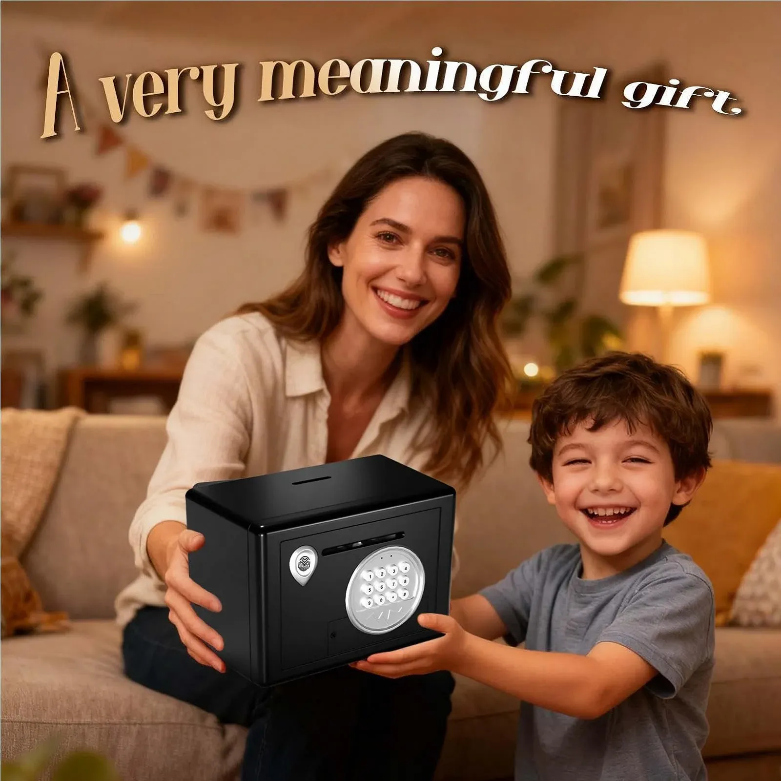 Сейф-скарбничка електронний з кодовим замком з ABS-пластику міцний, фото №3