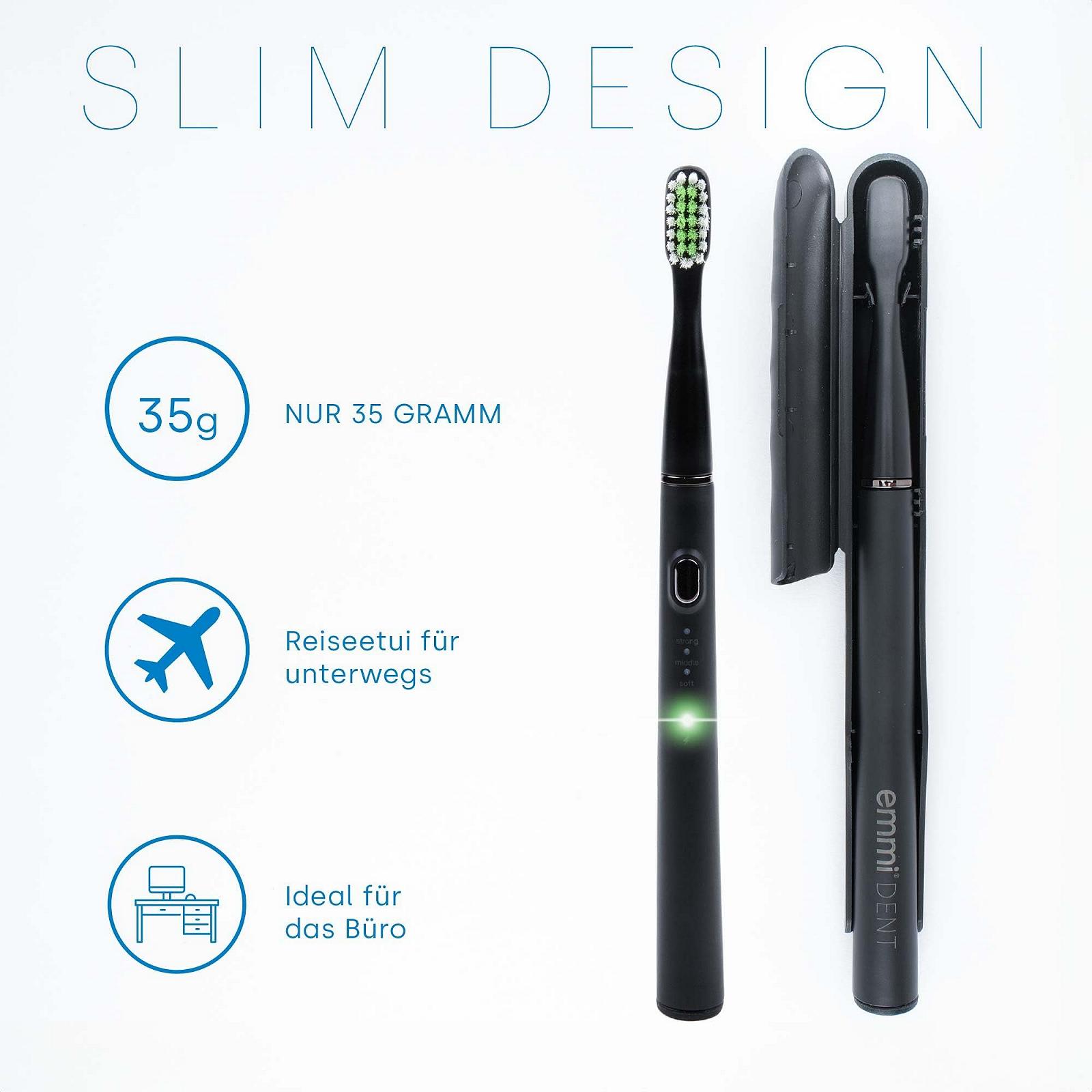 Електрична звукова зубна щітка Emmi-dent Sonic 20000 вібрацій/хв 3 режими чищення з дорожнім футляром та пастою, фото №2