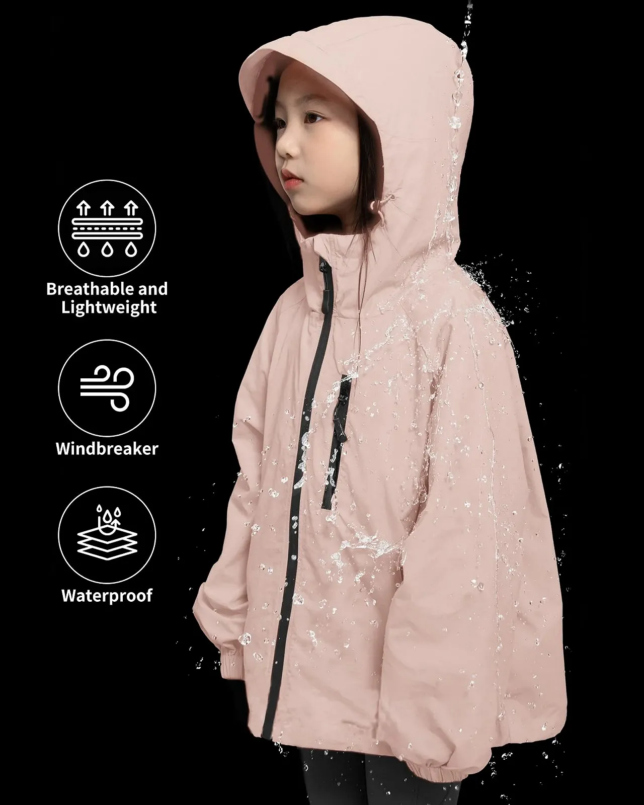 Водонепроникна куртка з капюшоном Rolanko для дівчат Легка, фото №3 Водонепроникна куртка з капюшоном Rolanko для дівчат Легка, фото №3