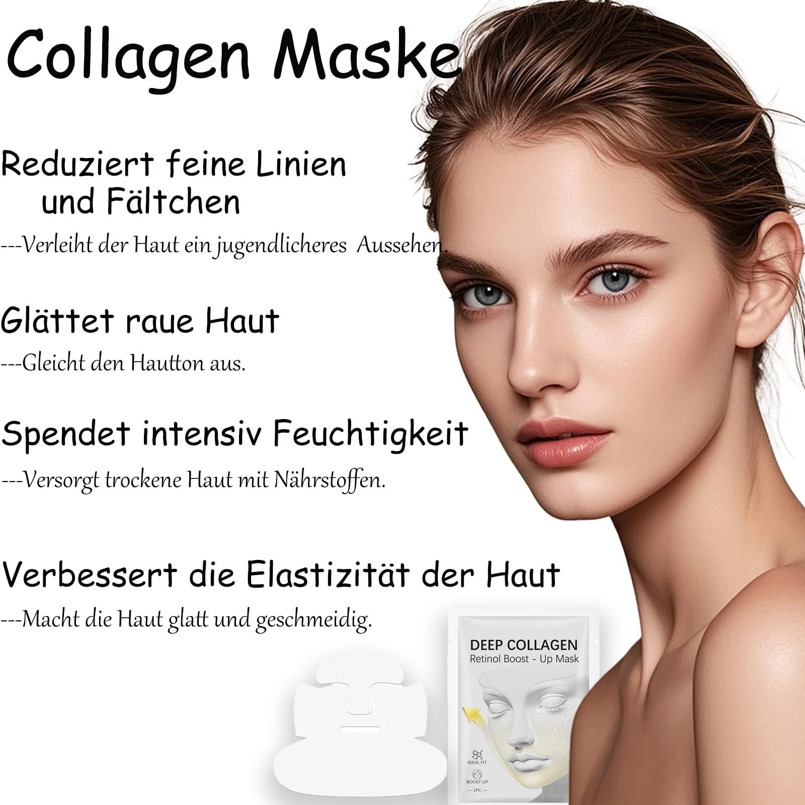 Маска Тканинна Soleneva Collagen з колагеном та ретинолом для обличчя для зменшення зморшок, 6 шт, фото №4 Маска Тканинна Soleneva Collagen з колагеном та ретинолом для обличчя для зменшення зморшок, 6 шт, фото №4