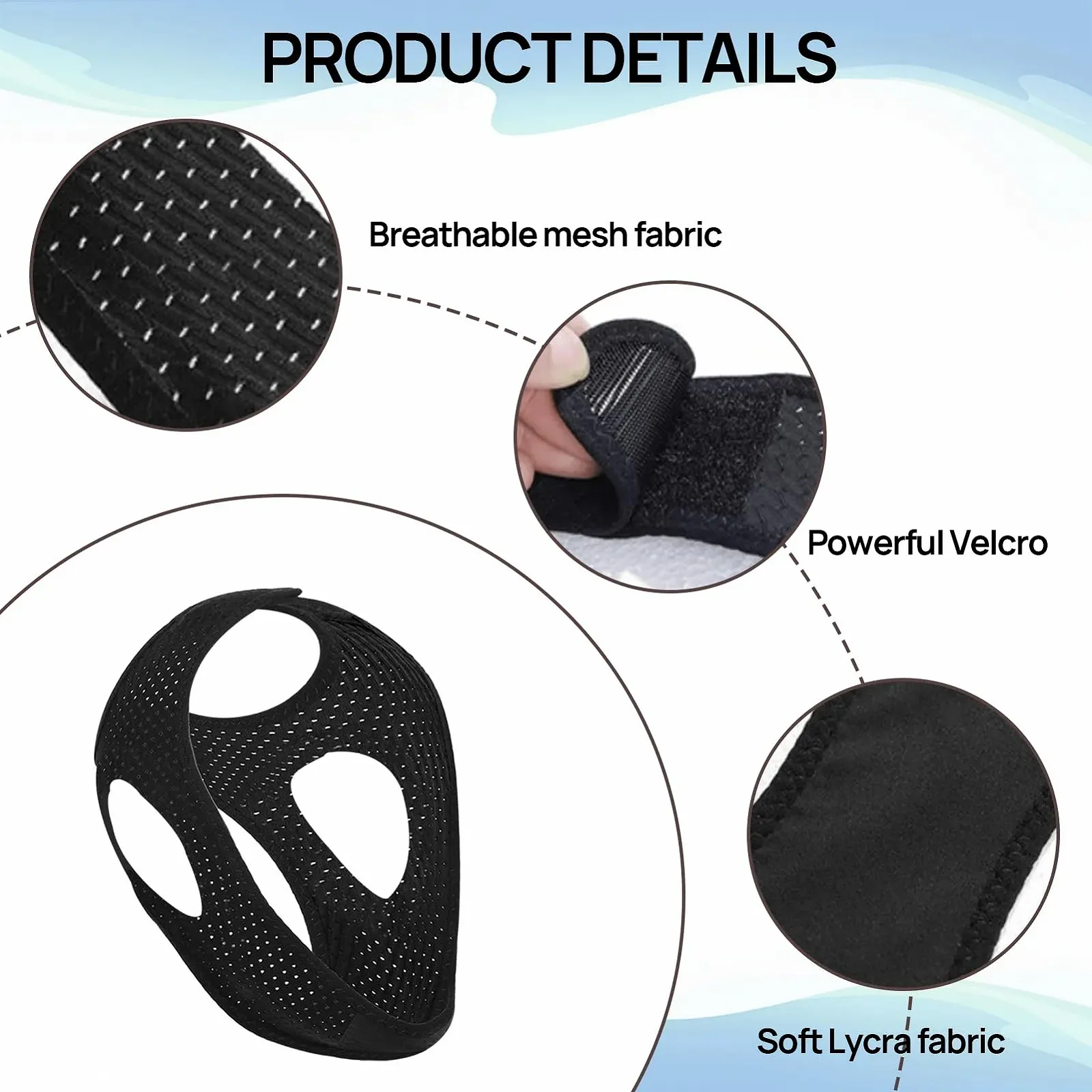 Підборідний ремінь Проти хропіння Універсальний розмір, 2 шт, фото №3