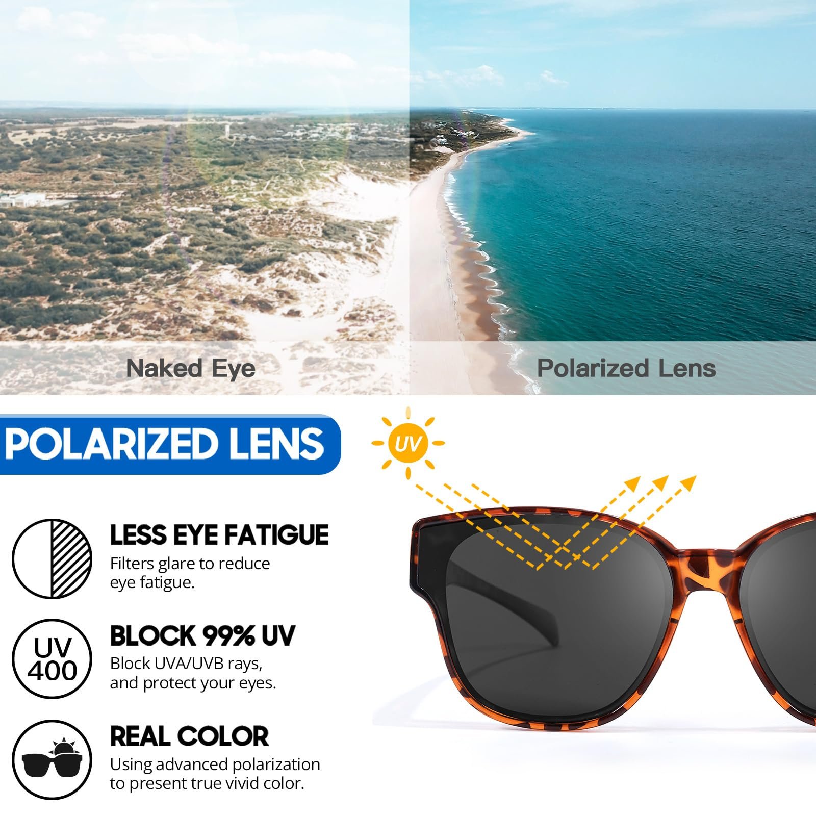 Сонцезахисні окуляри Поляризовані Myiaur, 2 шт, UV400 захист, фото №6 Сонцезахисні окуляри Поляризовані Myiaur, 2 шт, UV400 захист, фото №6