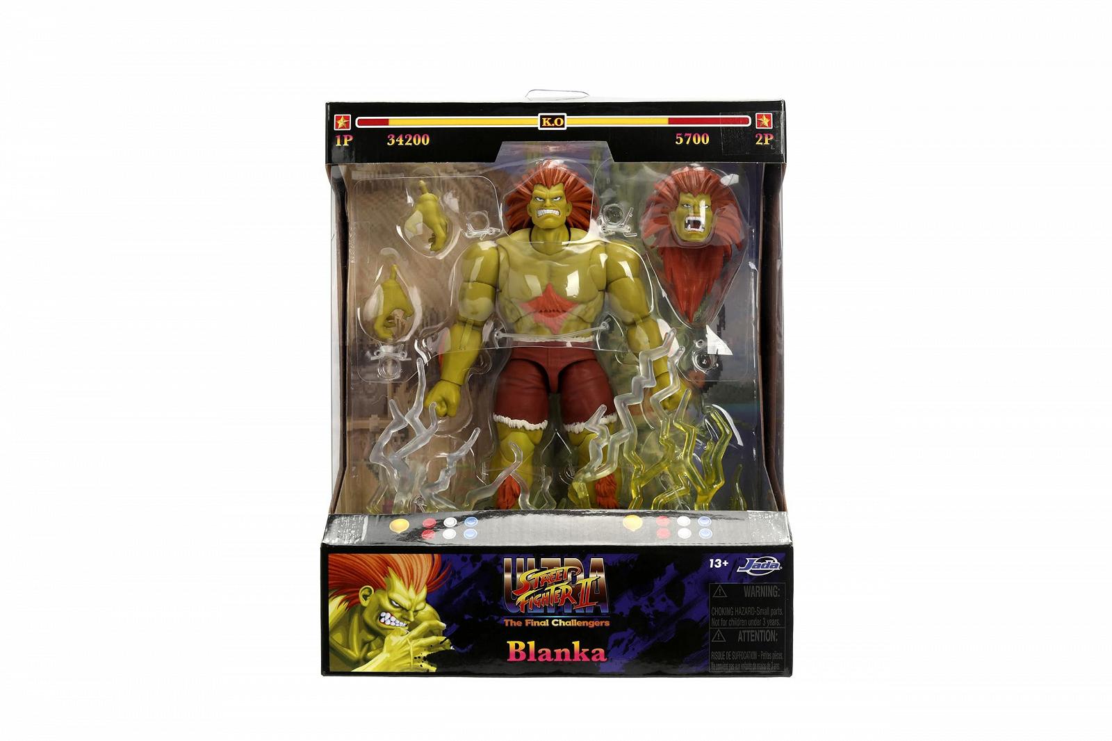 Фігурка Jada Toys Street Fighter Blanka 19 см - рухома колекційна фігурка з Street Fighter 2: The Final Challengers, з альтернативною головою, руками та аксесуарами, фото №6