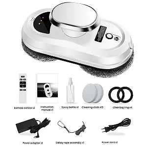 Робот для миття вікон, Intelligent Electric Window Cleaner з потужністю всмоктування 5600 PA, дистанційним керуванням, виявленням країв та аварійним захистом живлення, 0.35 м/хв робот для миття скла для вікон synthetic.ua - Фото 1