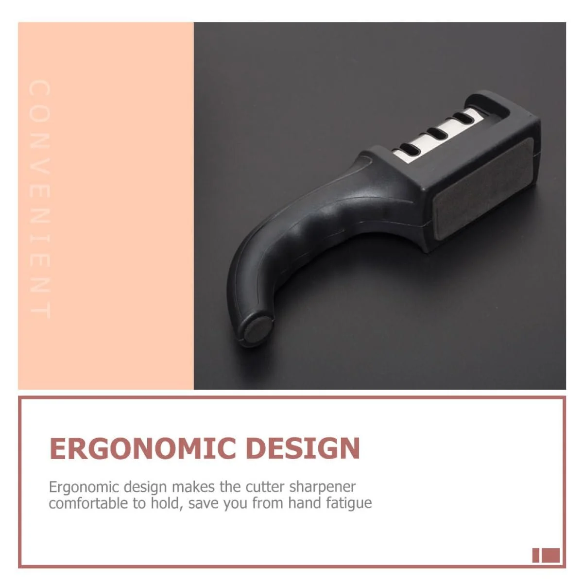 Ручная точилка для ножей Toyvian 2 штуки из алмазной стали компактная черная, фото №3