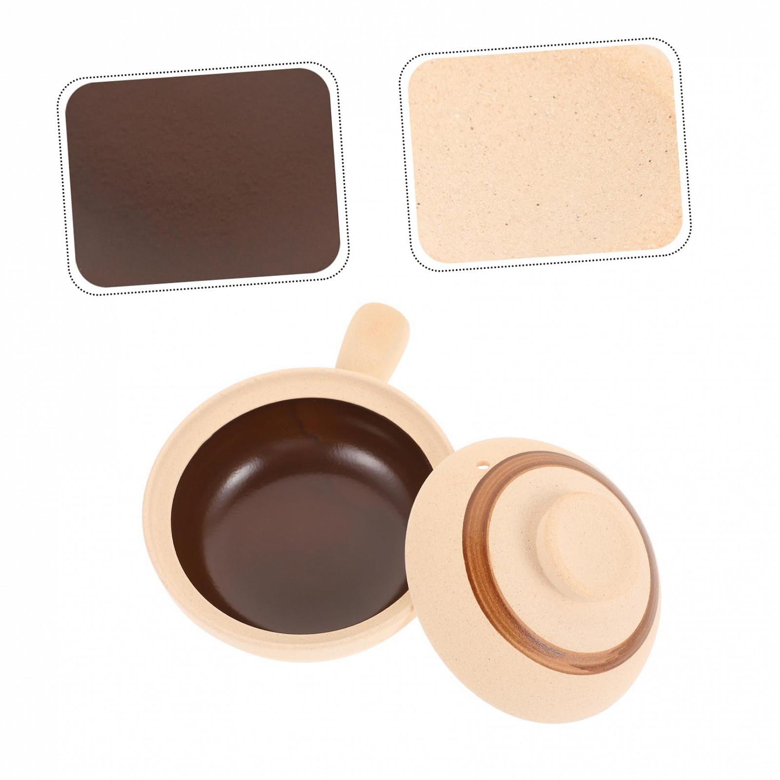 Кастрюля керамическая маленькая с крышкой устойчивая к царапинам термостойкая энергосберегающая, фото №9