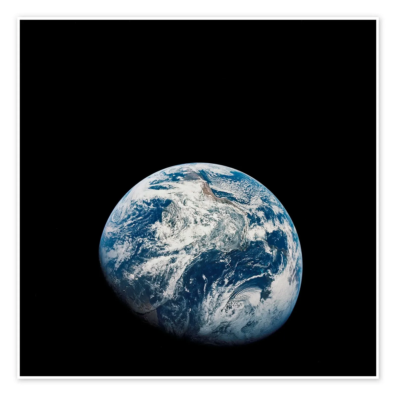Постер NASA Earth from the point of view of Apollo 8 50 x 50 см Черный, фото №1