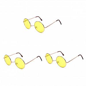 Сонцезахисні окуляри круглі ретро VALICLUD, 3 шт, жовтий - Фото 1