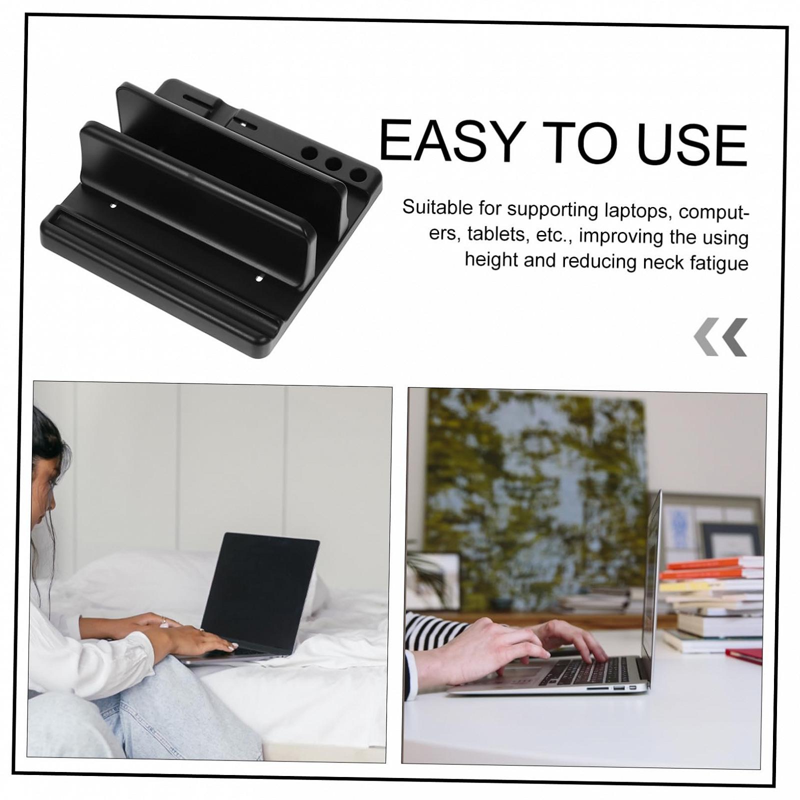 Вертикальная подставка для ноутбука DOITOOL, совместимая с MacBook Pro, прочный и легкий держатель для эффективного хранения на рабочем столе, черный, фото №9