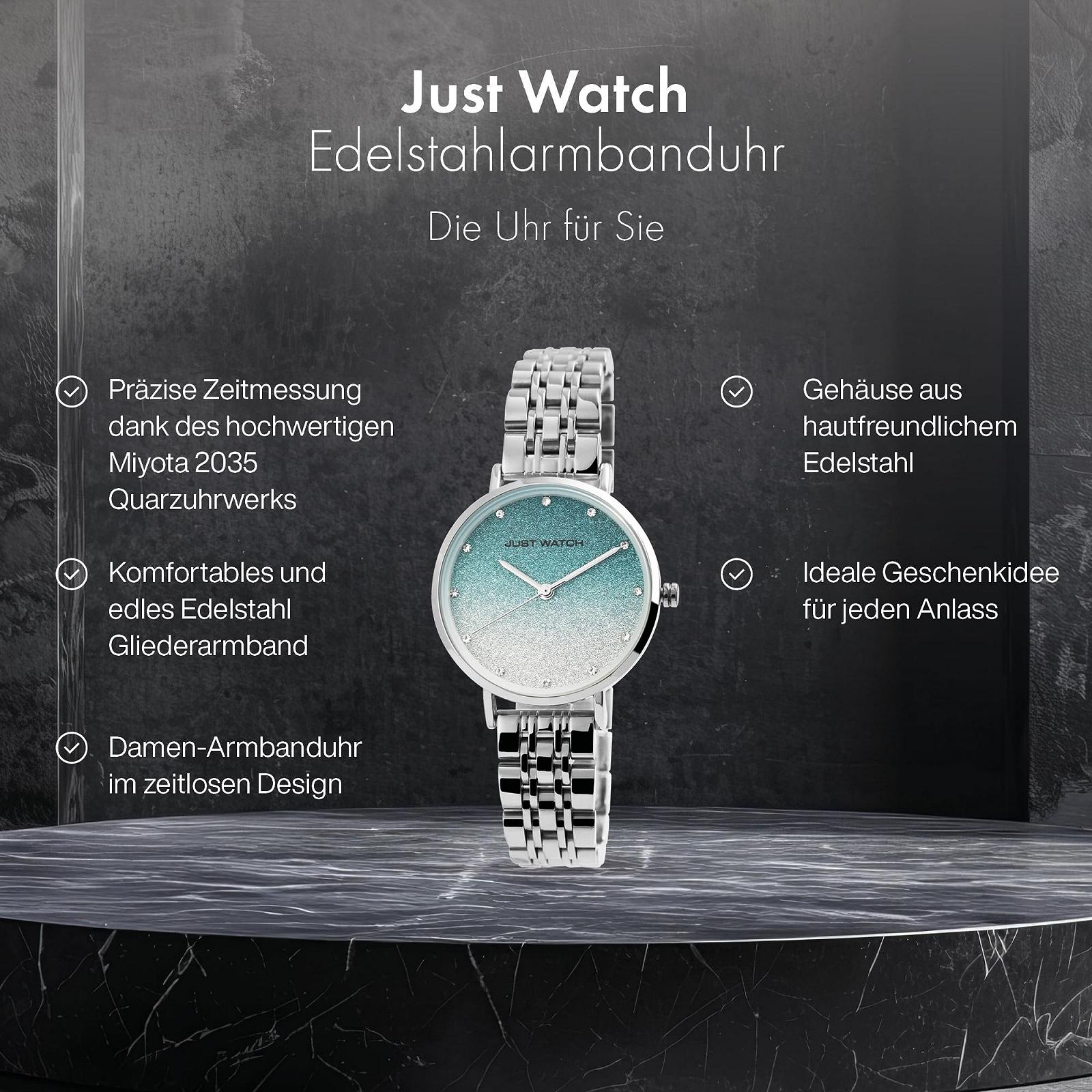 Женские часы Just Watch Ivory JW10156 Браслет из нержавеющей стали, инкрустированный стразами, кварцевый механизм, фото №2 Женские часы Just Watch Ivory JW10156 Браслет из нержавеющей стали, инкрустированный стразами, кварцевый механизм, фото №2