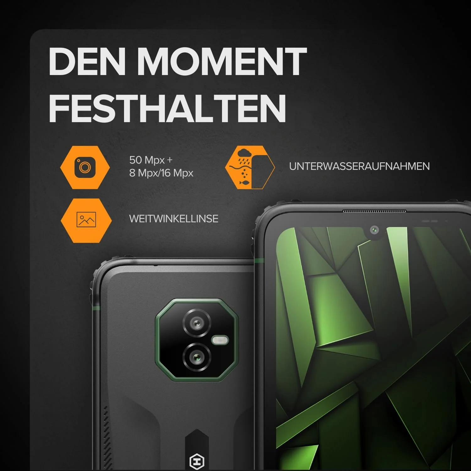 Захищений мобільний телефон Hammer Ranger 4G 6+8GB/128GB 6 дюймів IP69 5000mAh Dual SIM eSIM NFC Чорний, фото №4