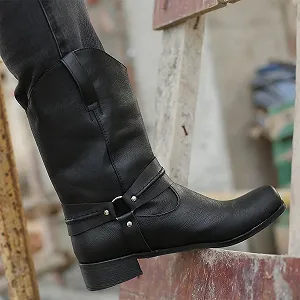 Чоботи BININBOX Вінтажні Чоловічі Шкіряні На низькому каблуці synthetic.ua - Фото 1