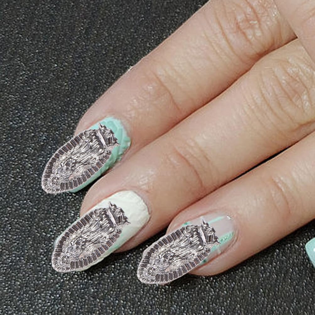 Підвіски для нігтів Baluue 3D San Judas Virgin Mary, стрази, дорогоцінні камені, фото №7