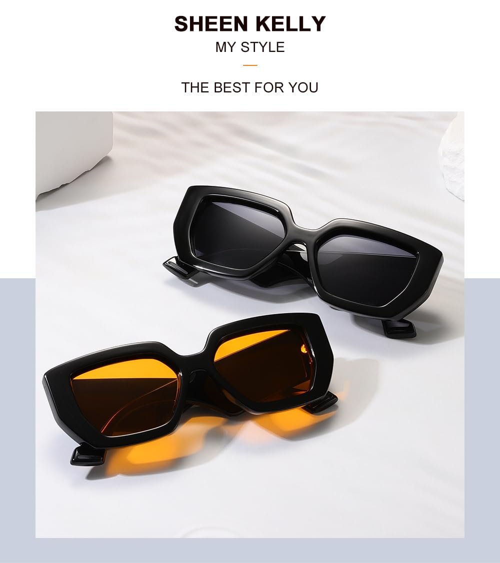 Сонцезахисні окуляри Ретро SHEEN KELLY Oversized Квадратні окуляри-метелики T1, фото №8