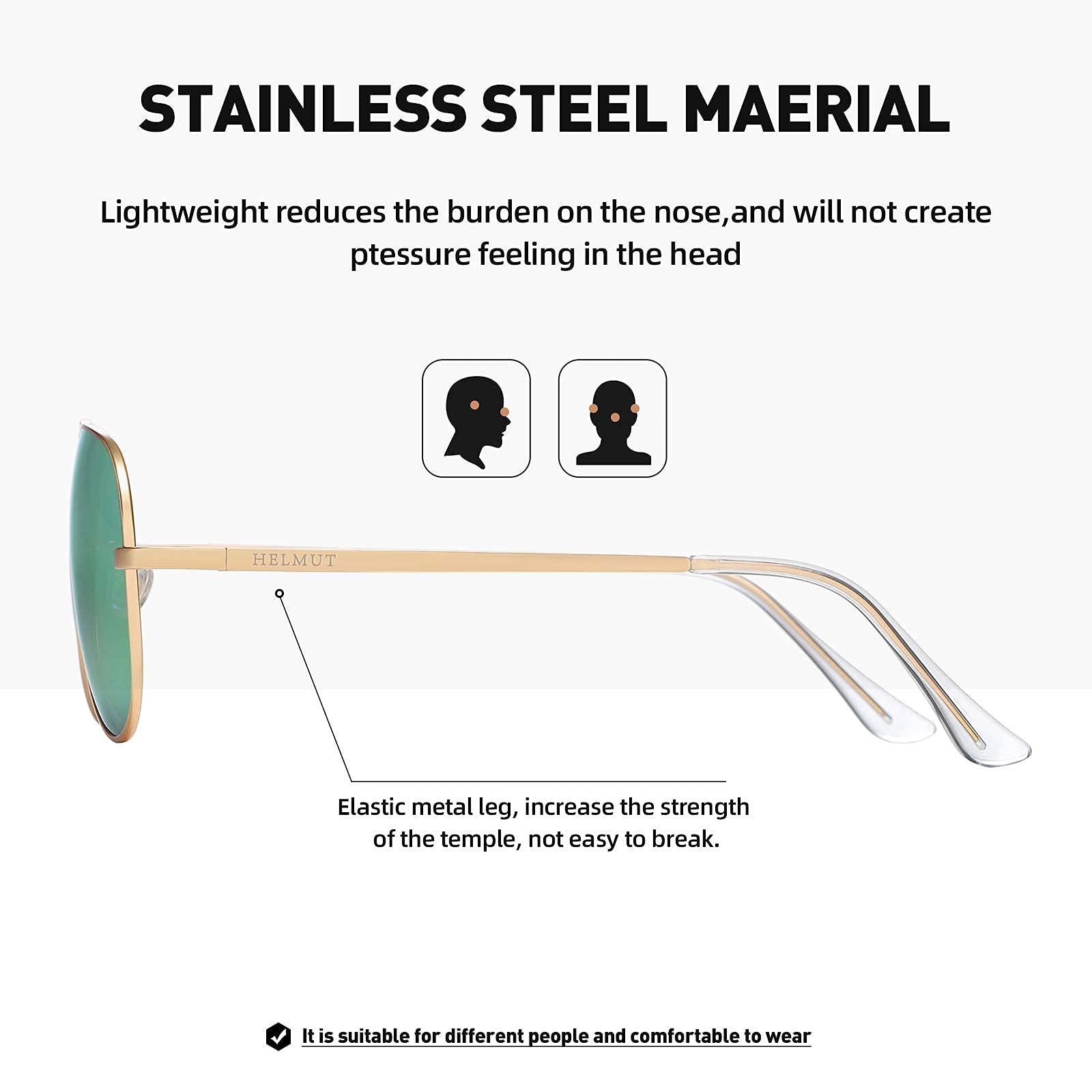 Сонцезахисні окуляри Авіатори H HELMUT JUST Чоловічі Жіночі Унісекс Поляризовані з UV400 захистом Ретро, фото №5