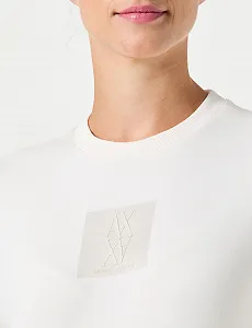 Женский свитшот Armani Exchange Square Logo с круглым вырезом synthetic.ua - Фото 1