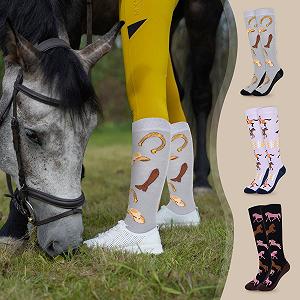 Носки для верховой езды, 3 пары Женские и девичьи гольфы для верховой езды, Клетка, Для любителей лошадей, Гольфы до колена, Женские носки для верховой езды, Женские 39-42 Хлопок, Женские девичьи носки для бега, Длинные носки, Компрессионные носки synthetic.ua - Фото 1
