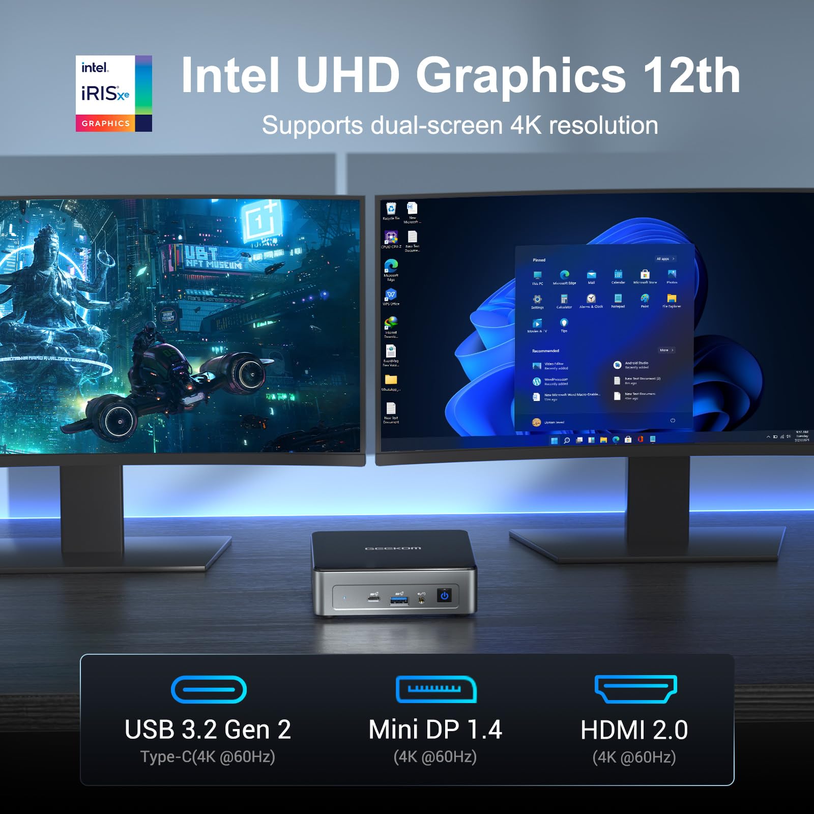 Мини-ПК GEEKOM Mini Air12 с Intel Alder Lake N100 16GB DDR5 512G SSD HDMI, фото №2
