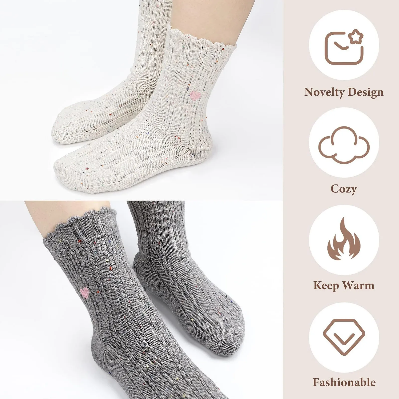 Шкарпетки з вовни мериноса жіночі (4 пари) Термошкарпетки, фото №5