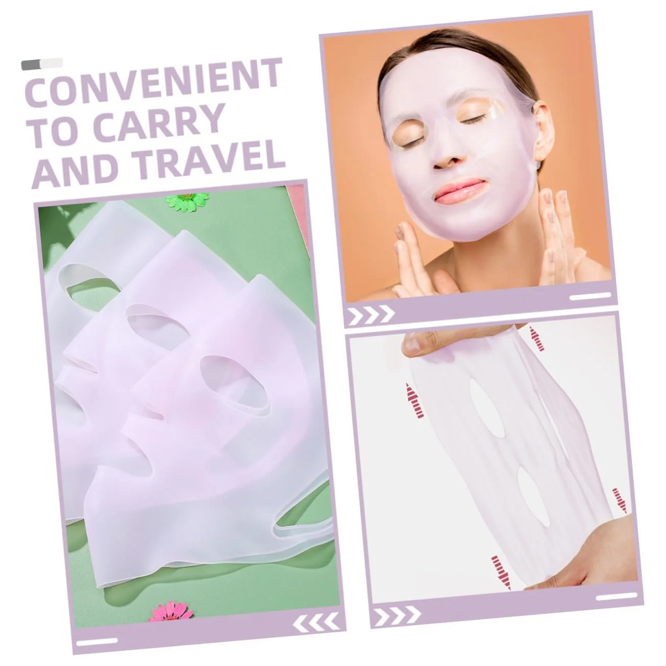 Силіконова маска HONITANO, 3 шт, рожева, фото №8