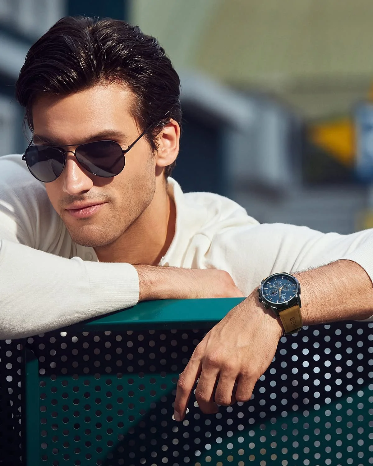 Годинник чоловічий Benyar Хронограф Кварцовий Шкіряний ремінець / нержавіюча сталь, фото №2