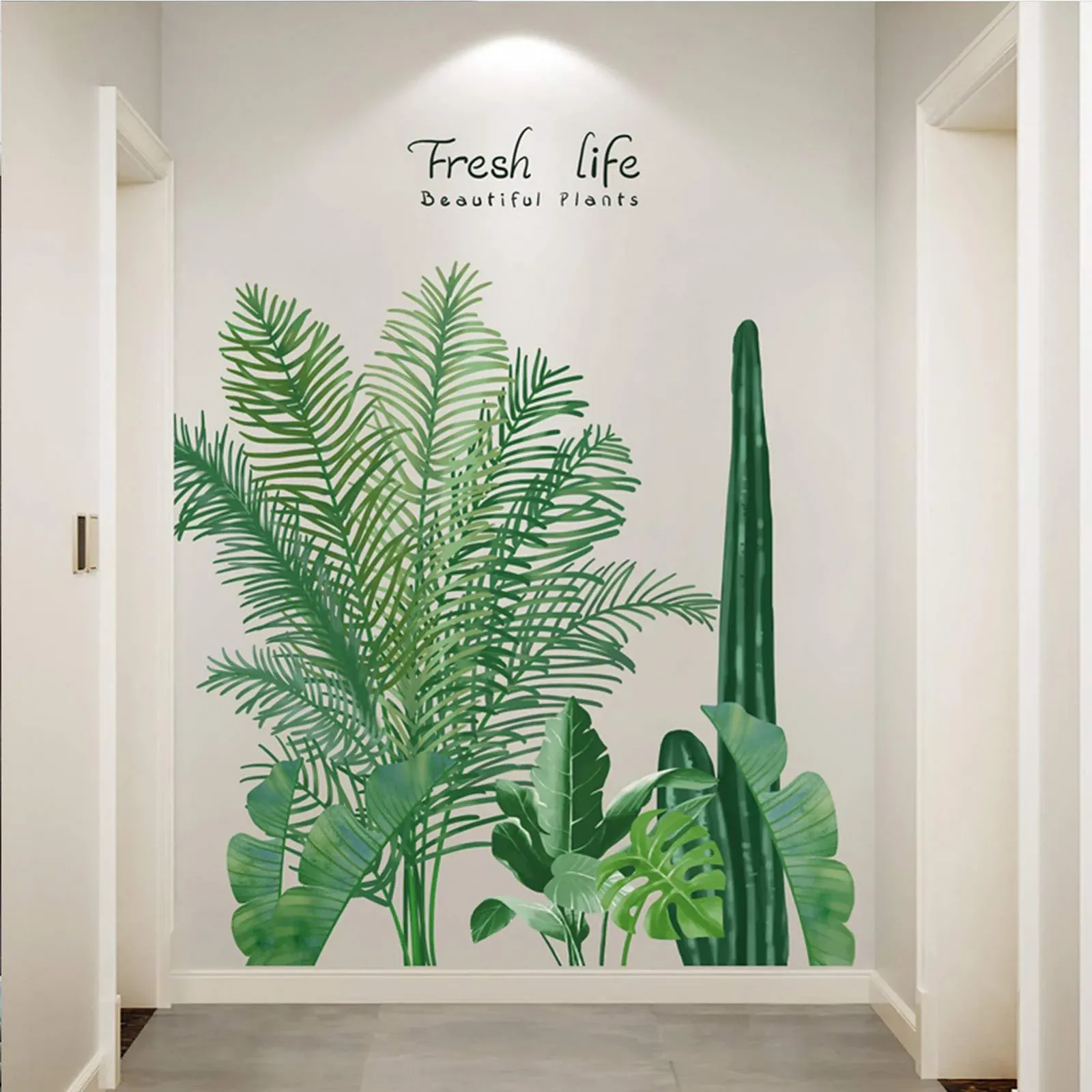 Наклейка на стіну TANOSAN Tropical Plants Green Plant Leaves Turtle Leaf Зелена, фото №5