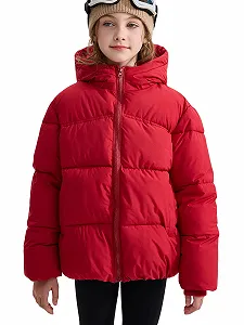 Куртка зимняя Happy Cherry для мальчиков, теплая, детская, с капюшоном, для школы, снегозащитная, для улицы 5-12 лет - Фото 1