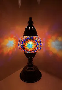 Мозаїчна настільна лампа Samarkand Lights M 27 см Різнокольоровий - Фото 1