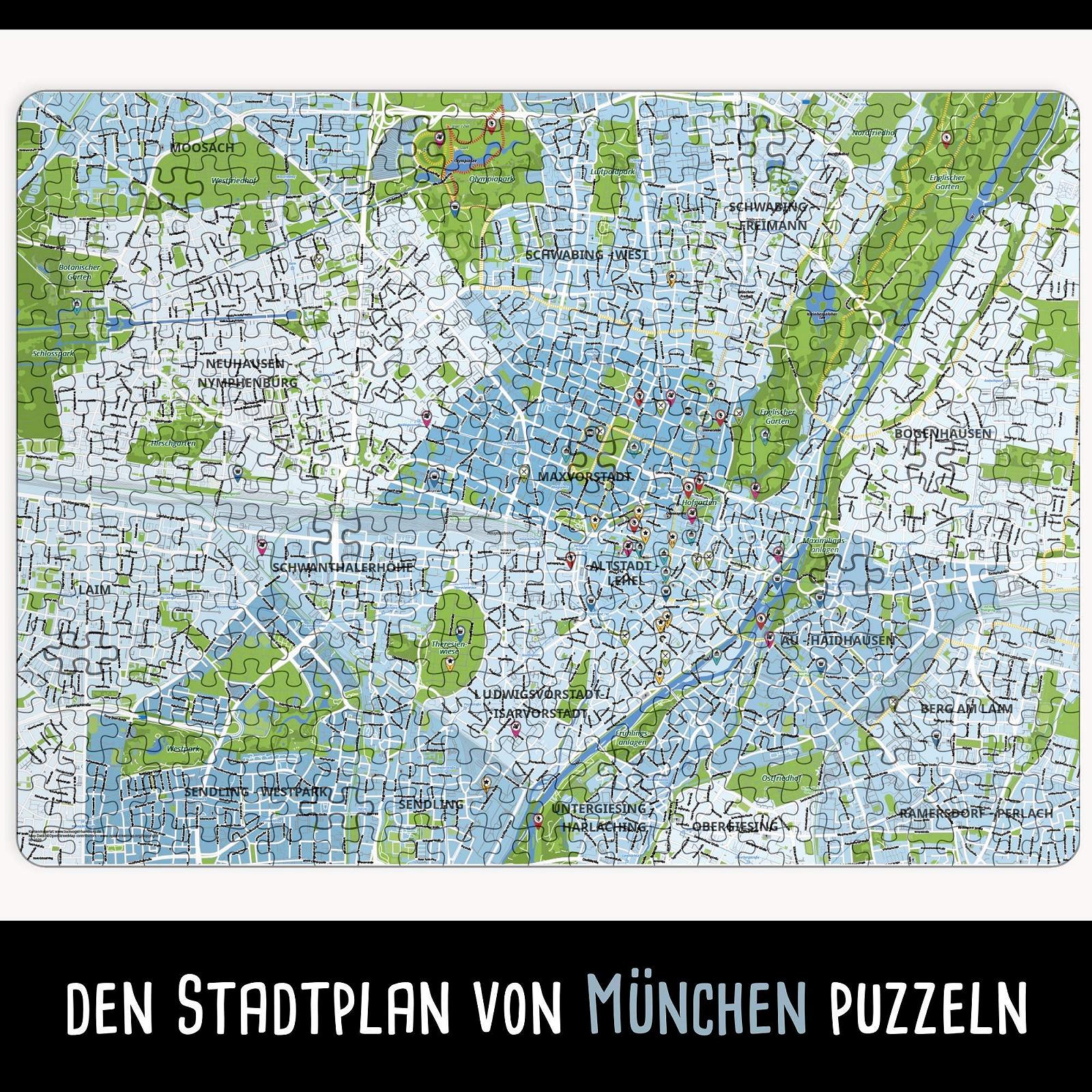 Пазл XXL PuzzleMap Карта Мюнхена 500 елементів 68 x 48 см з буклетом та картою, фото №2 Пазл XXL PuzzleMap Карта Мюнхена 500 елементів 68 x 48 см з буклетом та картою, фото №2