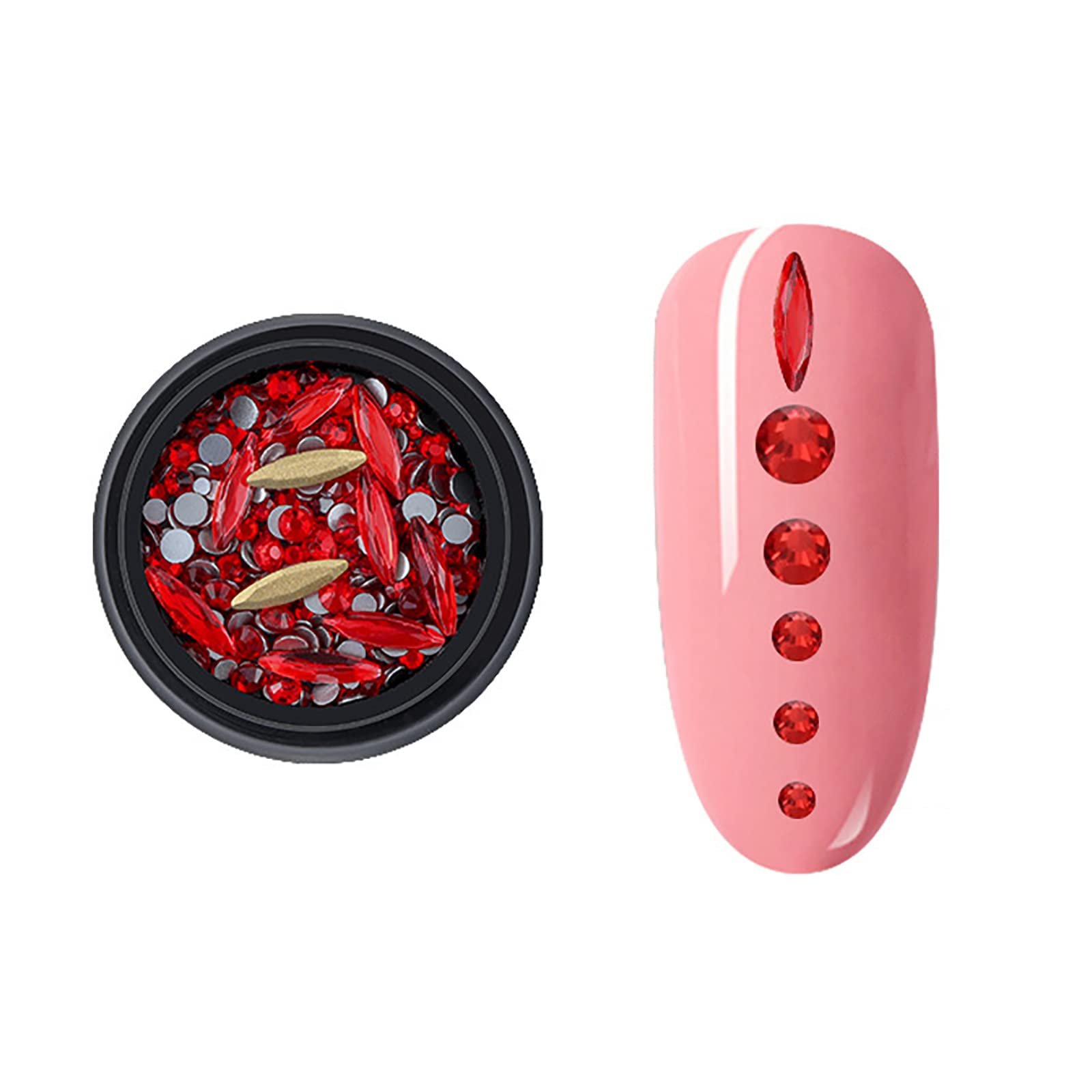 Принадлежности для дизайна ногтей Стразы для ногтей Глазурь 1 Коробка Красный 9 Шт, фото №1