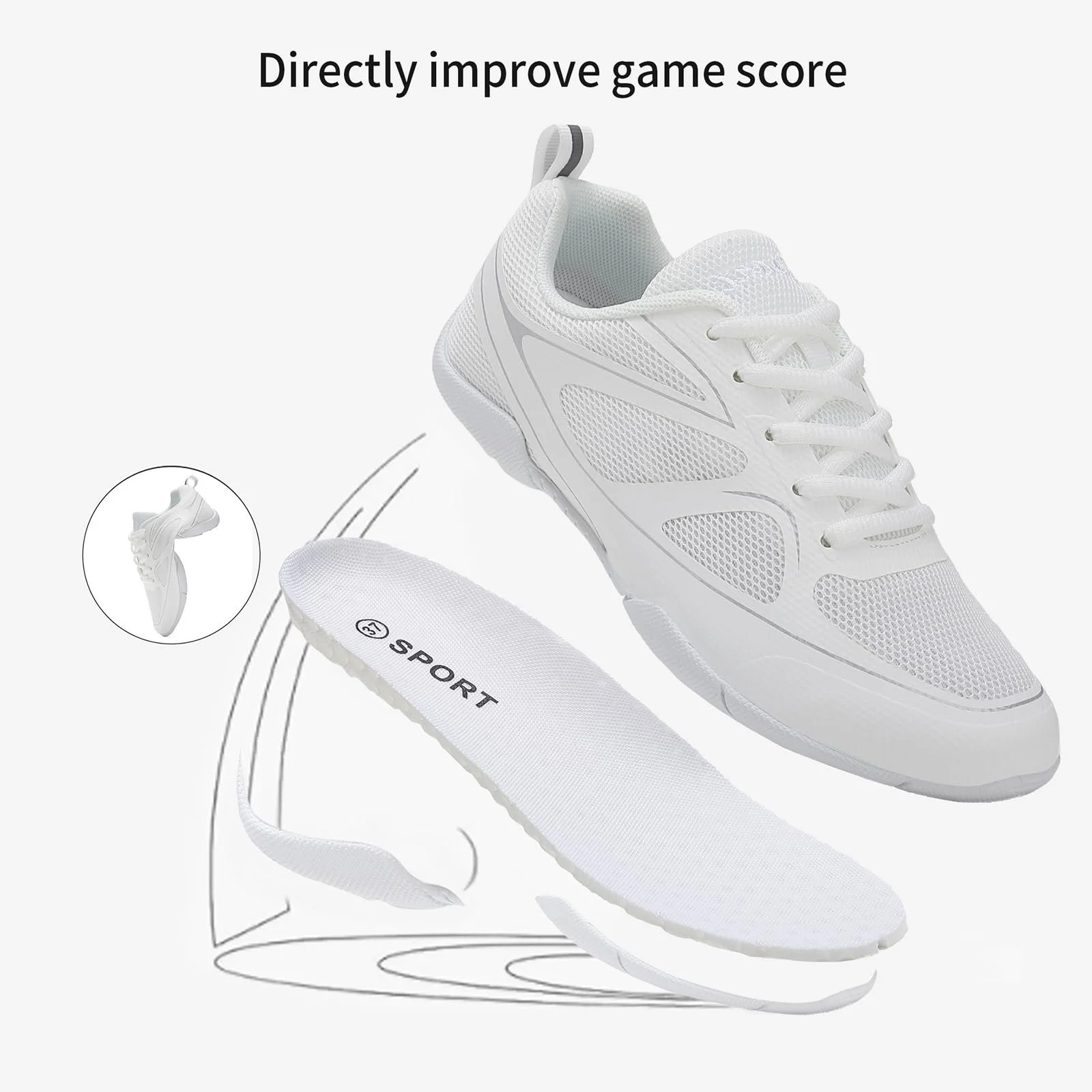 Кроссовки для черлидинга Детская Кроссовки для черлидинга для девочек Танцевальные гимнастические кроссовки Безопасные гибкие тренировочные туфли Теннисные кроссовки, фото №4