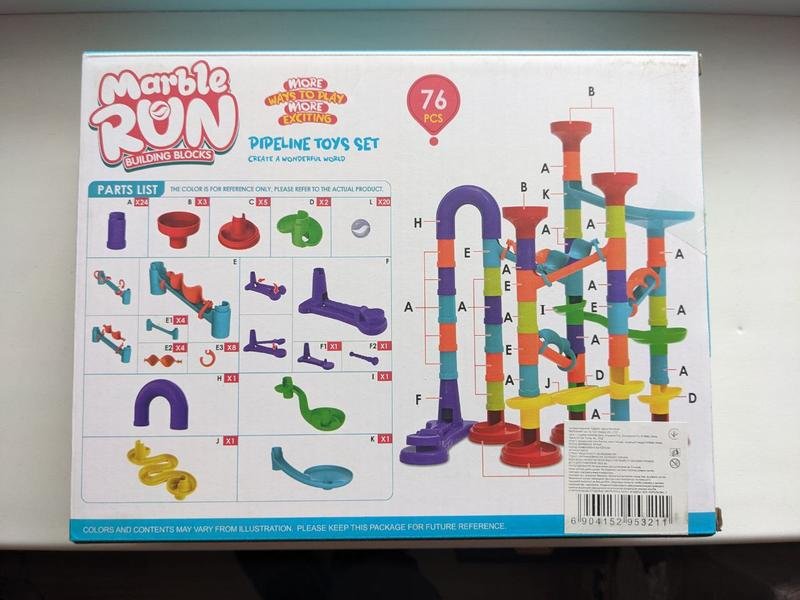 Конструктор "marble run" трек з кулькою 76 дет кор. 26*7,5*20 см mic, фото №2