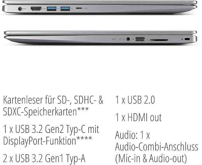 Ноутбук 17,3" Medion (Lenovo Group) Akoya S17405 | Intel Core i5-1135G7 | IPS (1920x1080) FullHD | RAM 8 ГБ | SSD 512 ГБ | HDD 1 ТБ | Intel Iris Xe Graphics | Метал | Підсвітка | Win11 (5183), фото №4