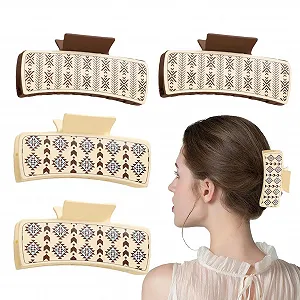 Купить Заколка-краб для волос Кожаный Западный 4шт - Фото 1 Заколка-краб для волос Кожаный Западный 4шт - Фото 1