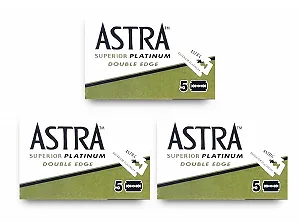 Лезвия для Т-образной бритвы Astra Superior Platinum Двусторонние 15 шт. (3 упаковки по 5 шт.) - Фото 1